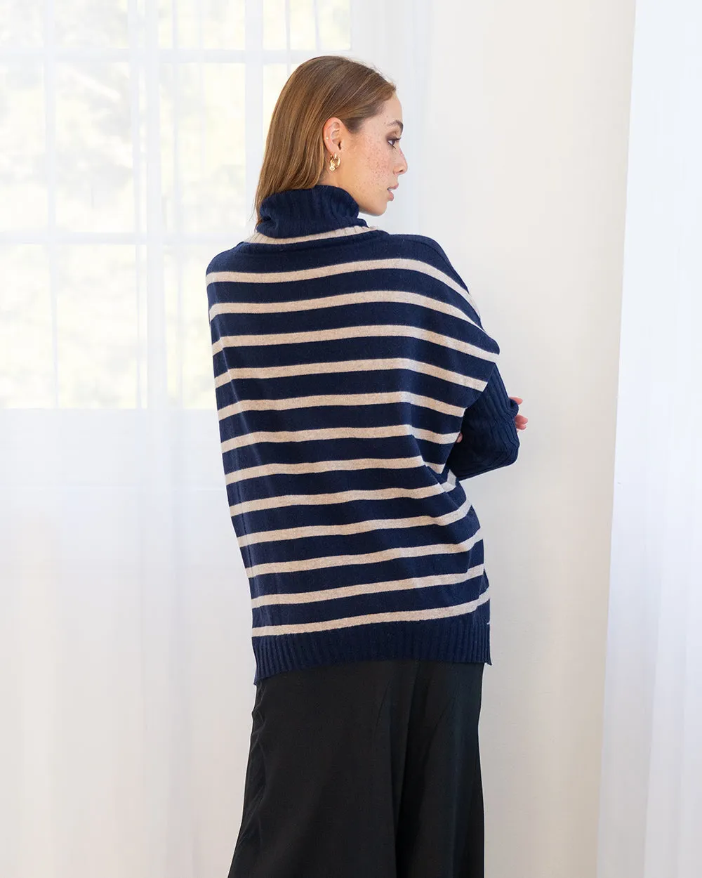 Arlington Milne Sinead Cashmere Knit - Navy/Quinoa