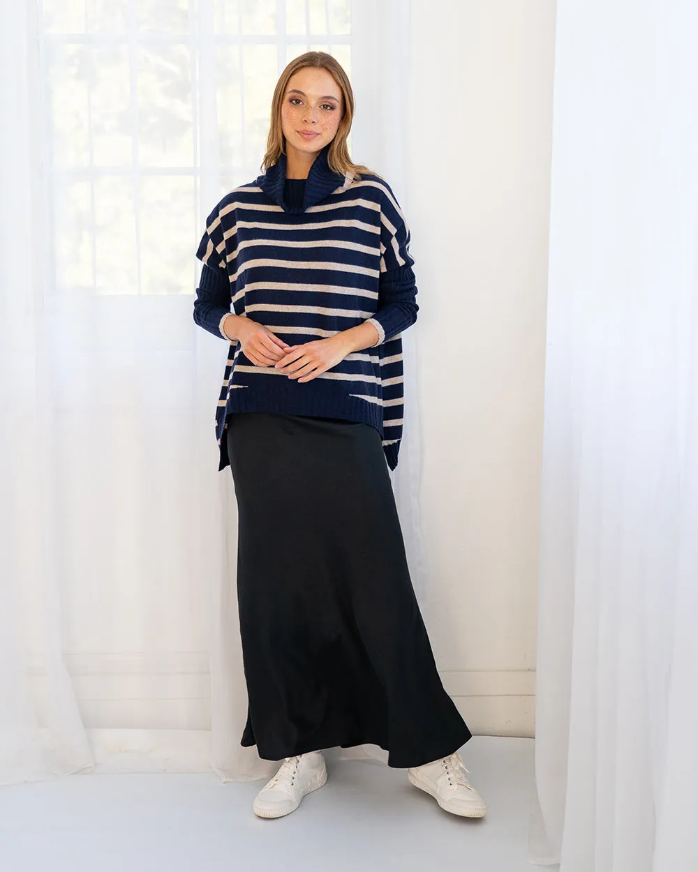 Arlington Milne Sinead Cashmere Knit - Navy/Quinoa