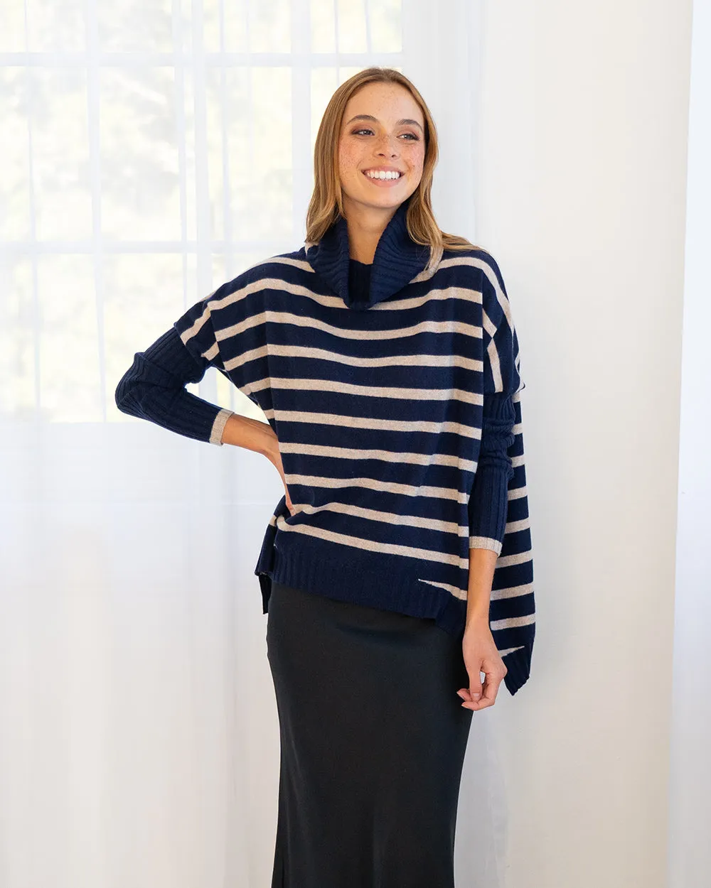 Arlington Milne Sinead Cashmere Knit - Navy/Quinoa