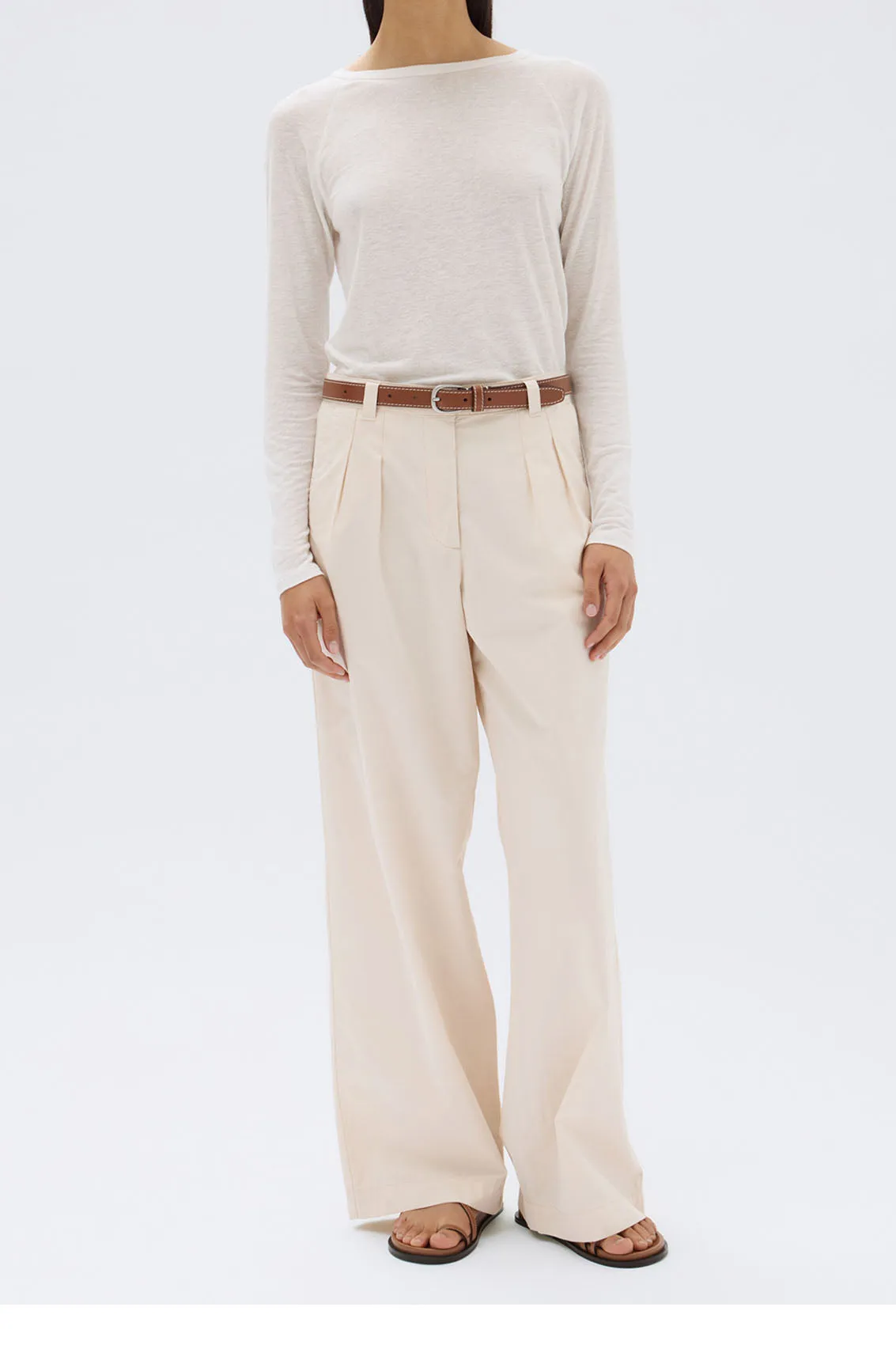 Assembly Label 'Haven Twill Pant'- Cream