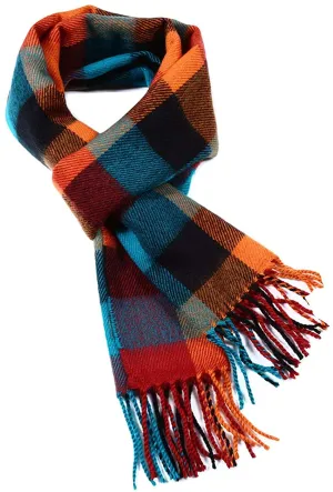 A.WAVE Softer than Cashmere Wool Touch Tassel Ends Plaid Check Solid Scarf