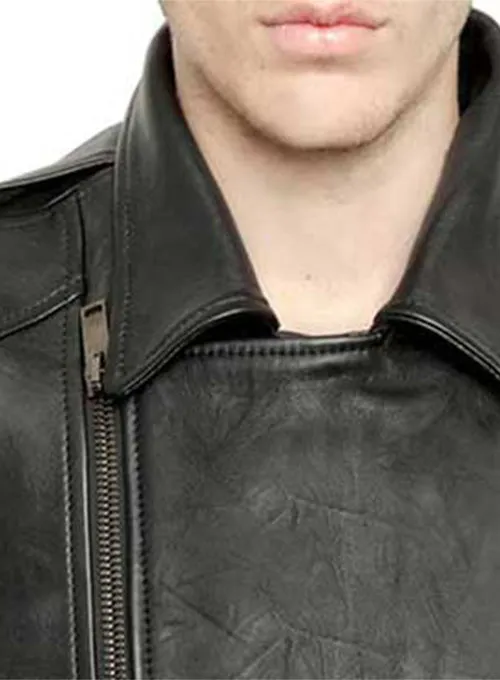 Black Moto Biker Leather Men's Vest