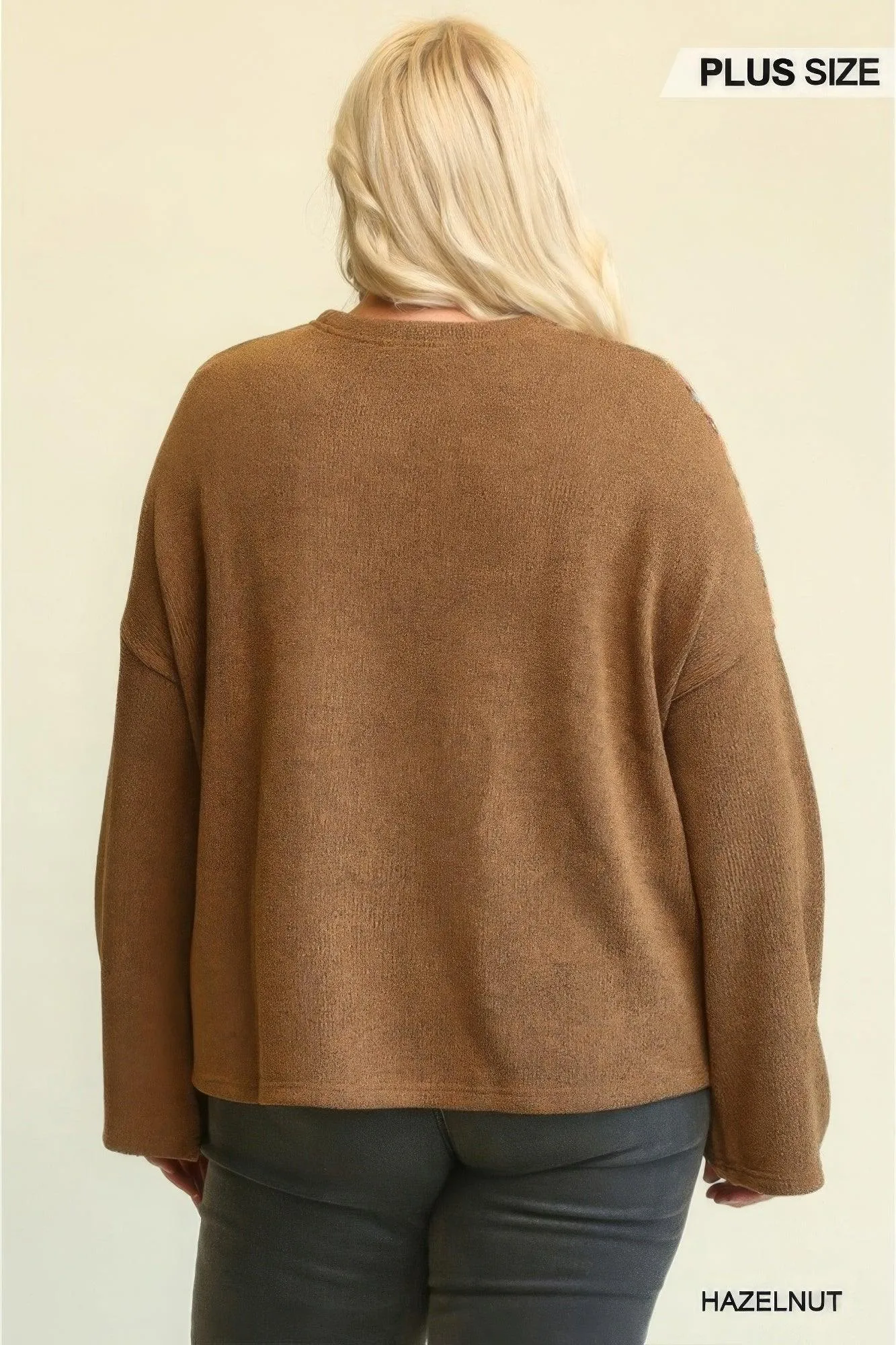 Brown Knit Mixed Loose Top