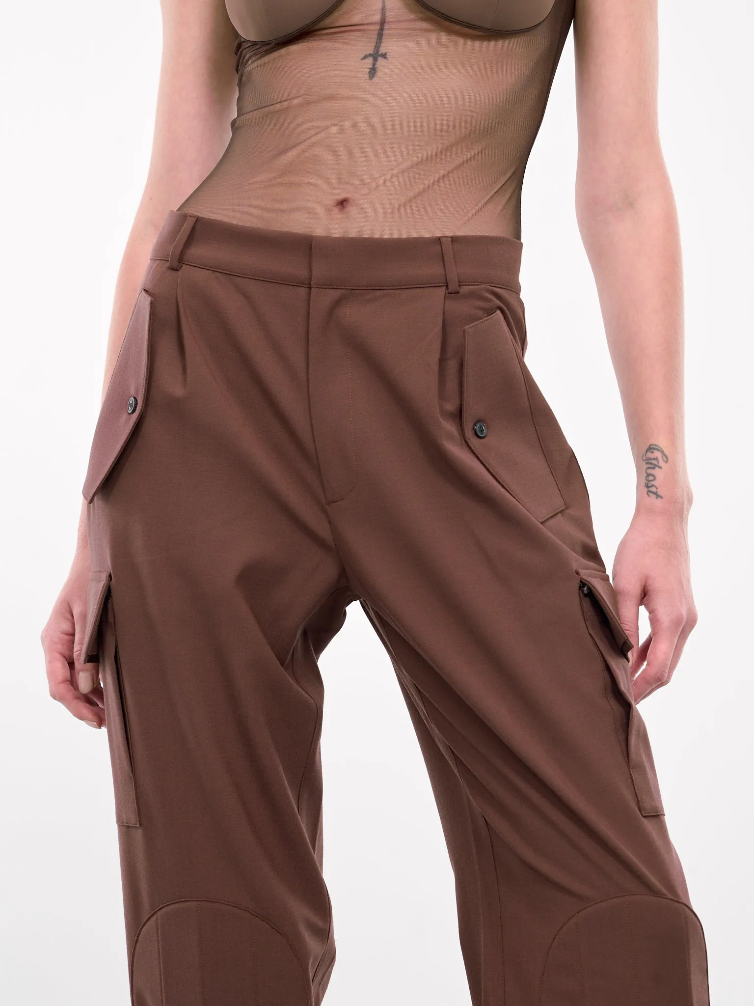 Cargo Tailored Trousers (TRS058-CHOCOLATE)