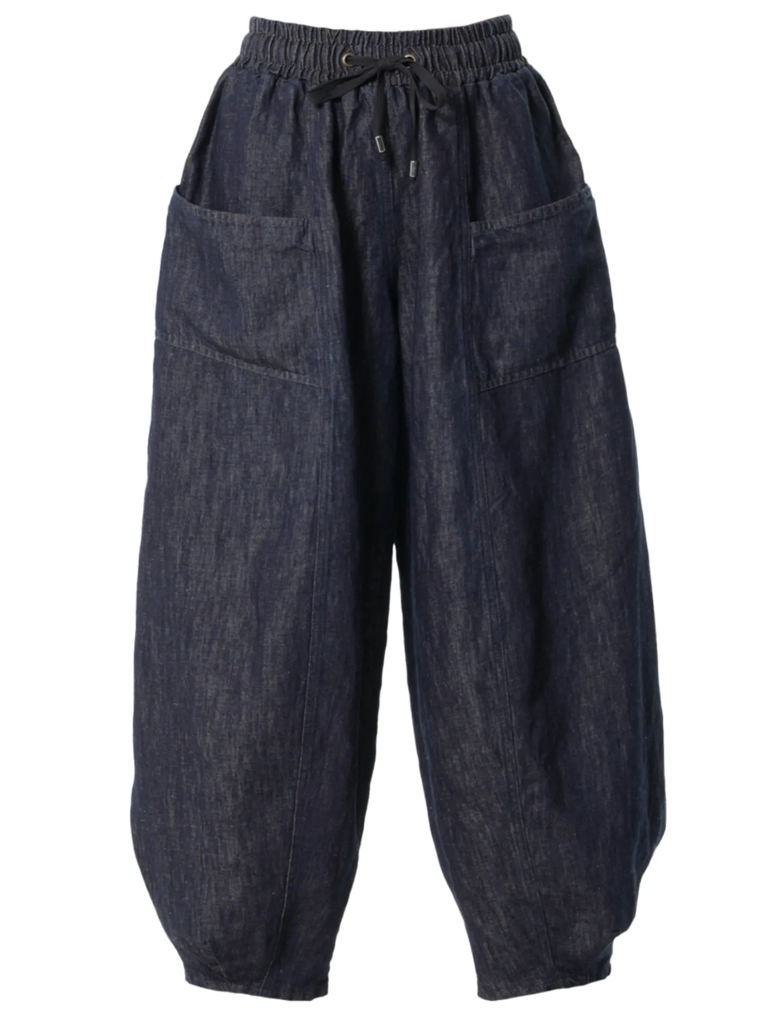 Casual Denim Pants With Linen