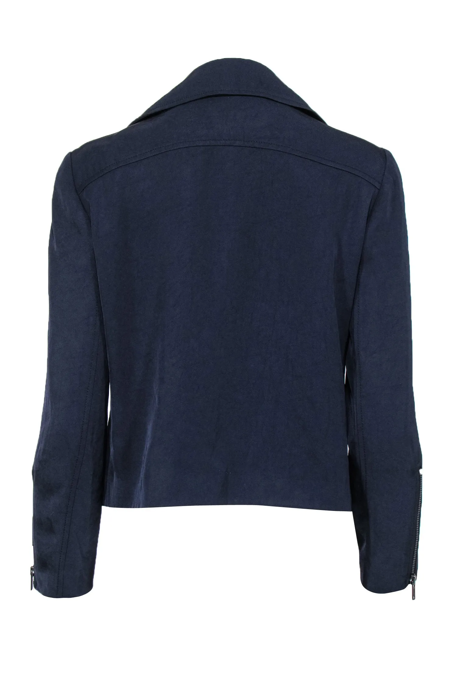 Club Monaco - Navy Zip-Up "Ramona" Moto Jacket Sz M