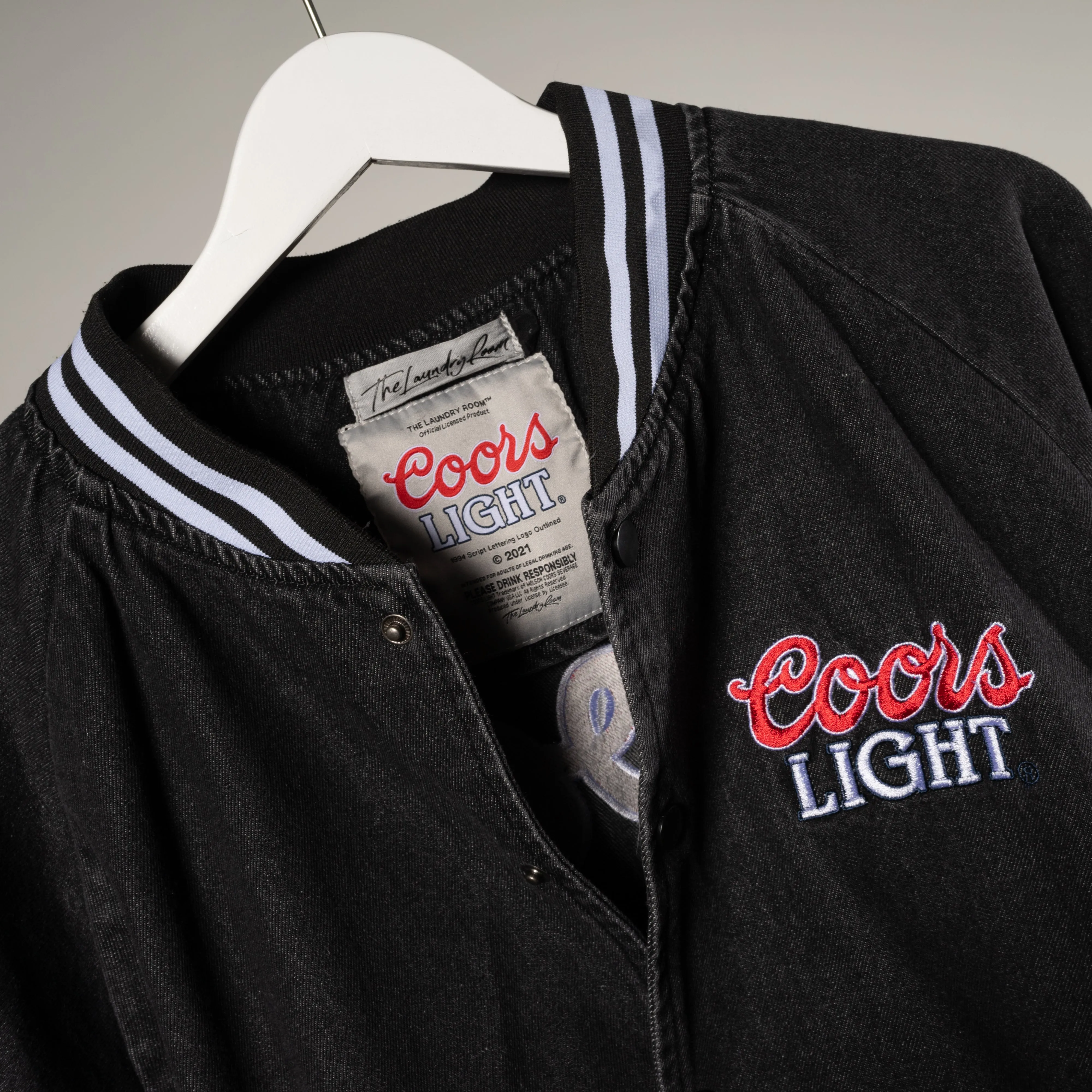 Coors Light Official Tm - Stadium Denim Jacket - Washed Black Denim