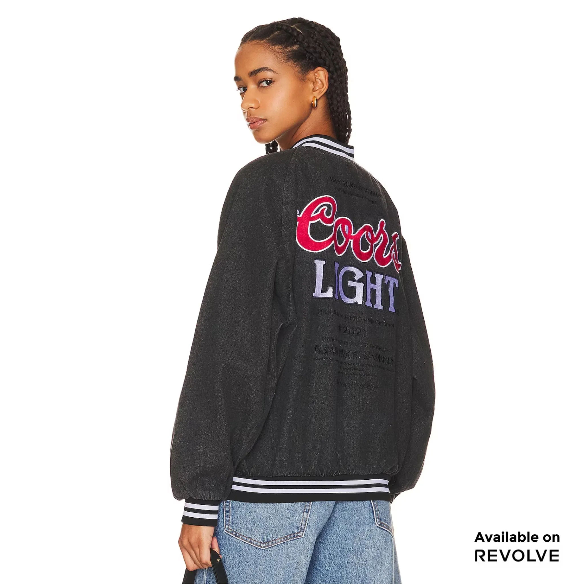 Coors Light Official Tm - Stadium Denim Jacket - Washed Black Denim