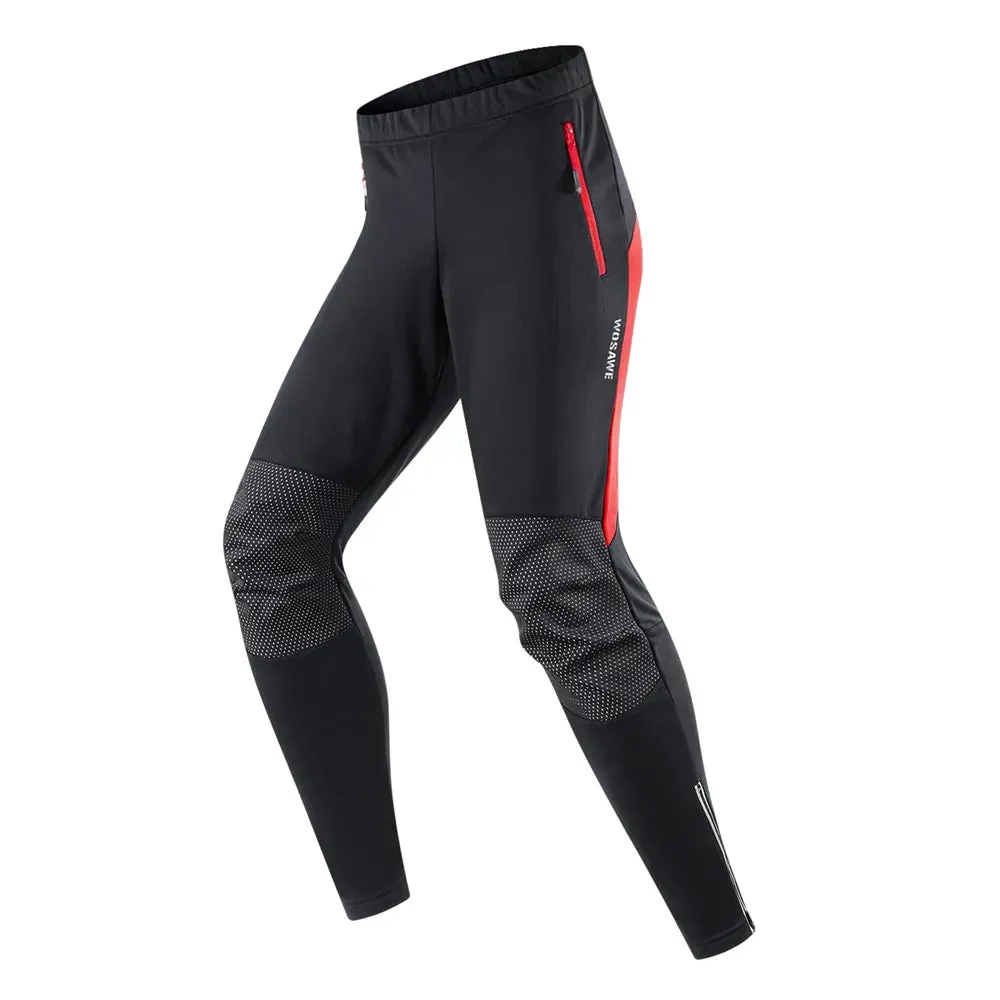 Cycling Pants Men Winter Fleece Warm Pant Outdoor Casual Pants Long Bicycle Fishing Fitness Pants Reflective Trousers