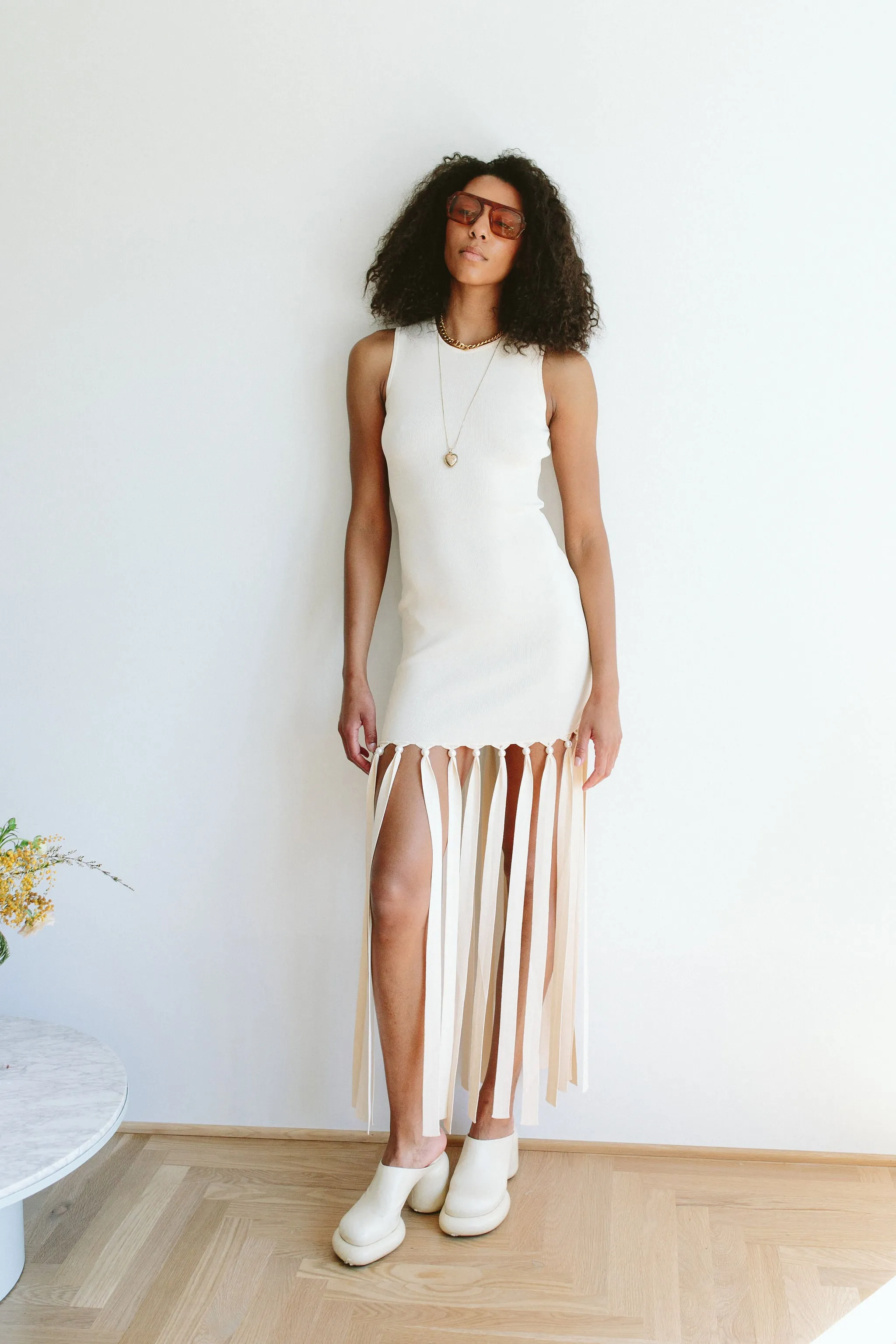 Eclisse Sleeveless Dress (Ivory)