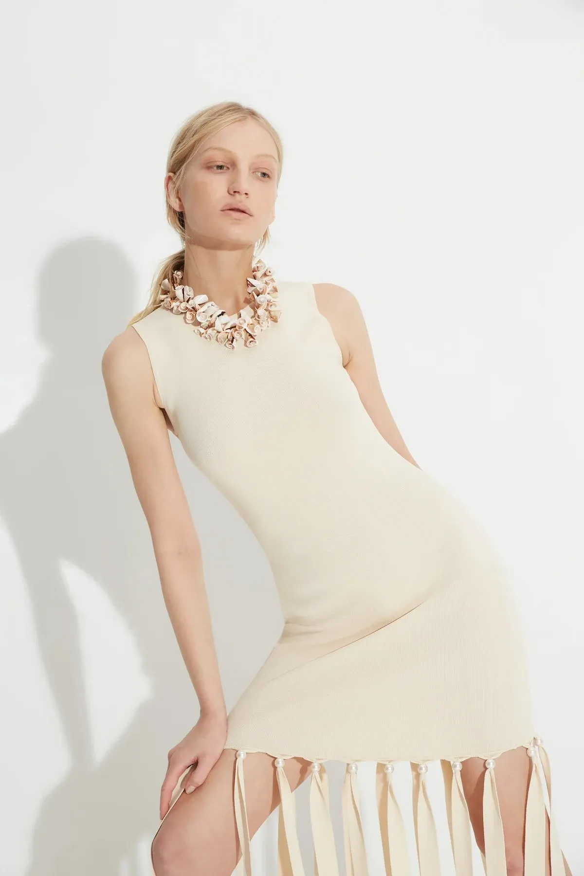 Eclisse Sleeveless Dress (Ivory)