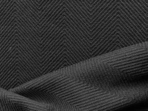 Elegant Black Herringbone Wool Knit (Made in Italy)