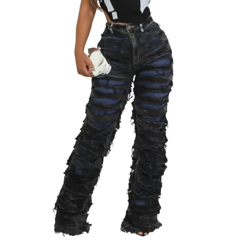 EM Trendy Black High Waist Denim Jeans