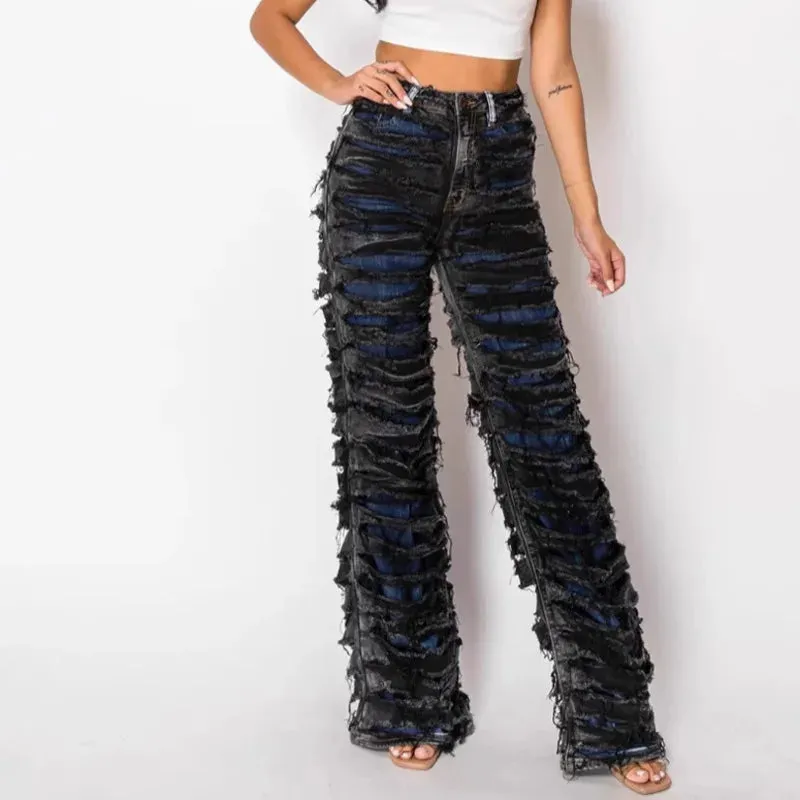 EM Trendy Black High Waist Denim Jeans