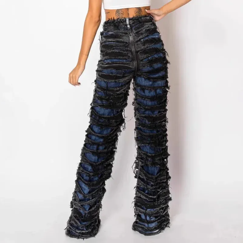 EM Trendy Black High Waist Denim Jeans