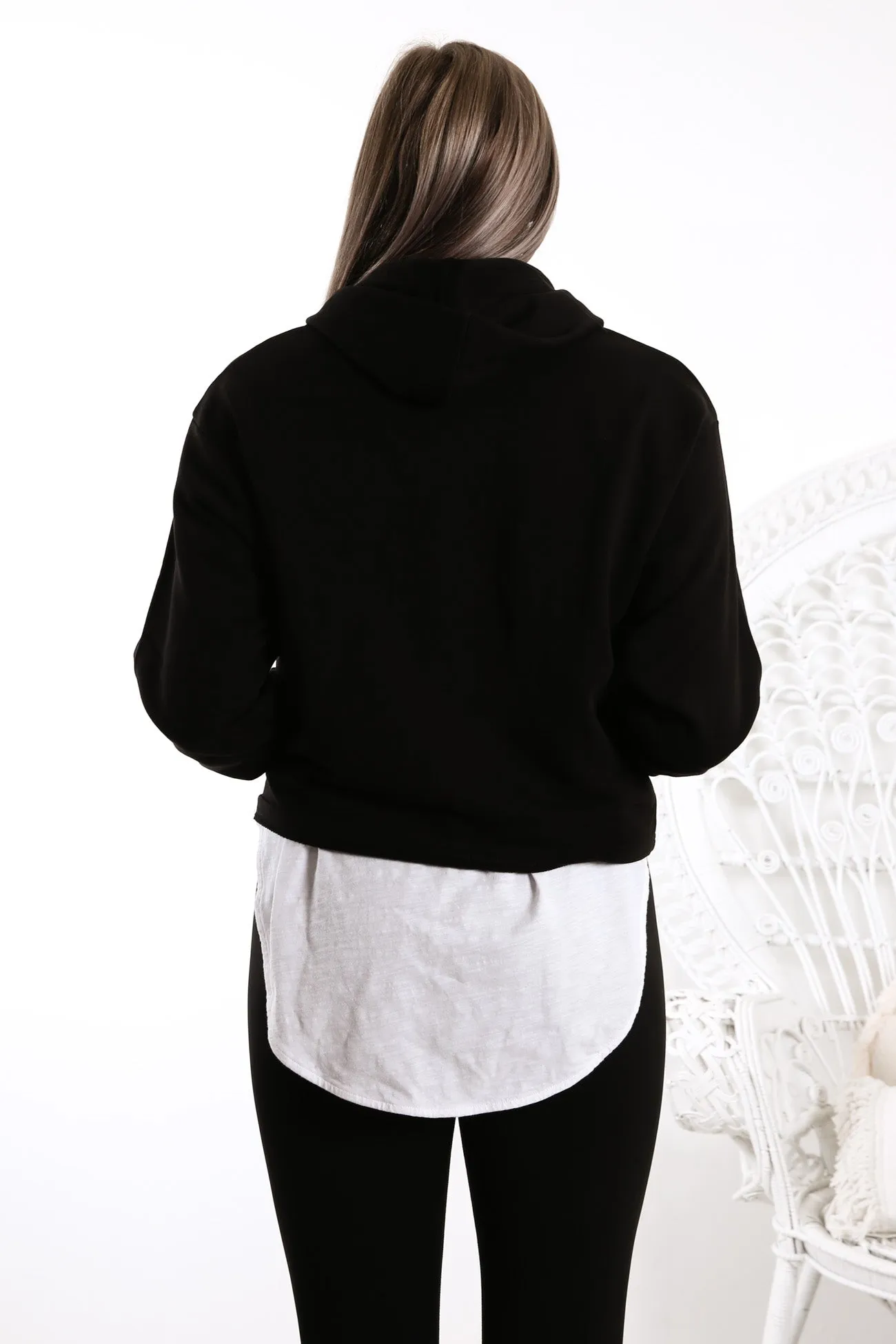 Essentials   Cropped Hoodie Cotton Black