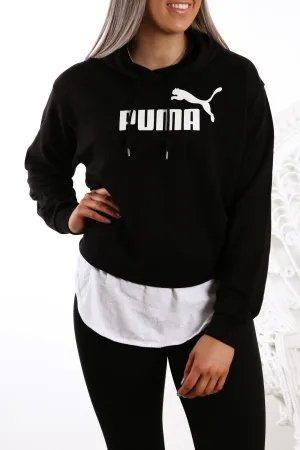 Essentials   Cropped Hoodie Cotton Black