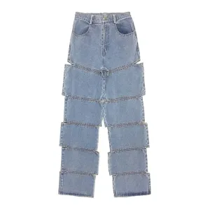 Fashion Multi-Pocket Denim Jean Pants