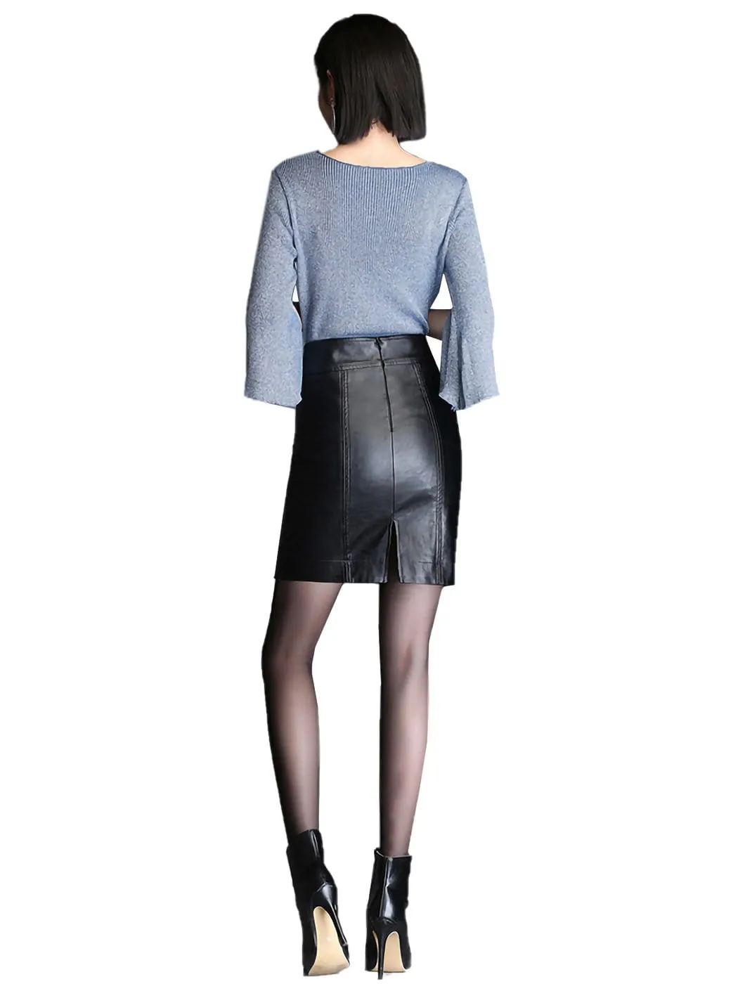 Faux Leather Black Pencil Skirt