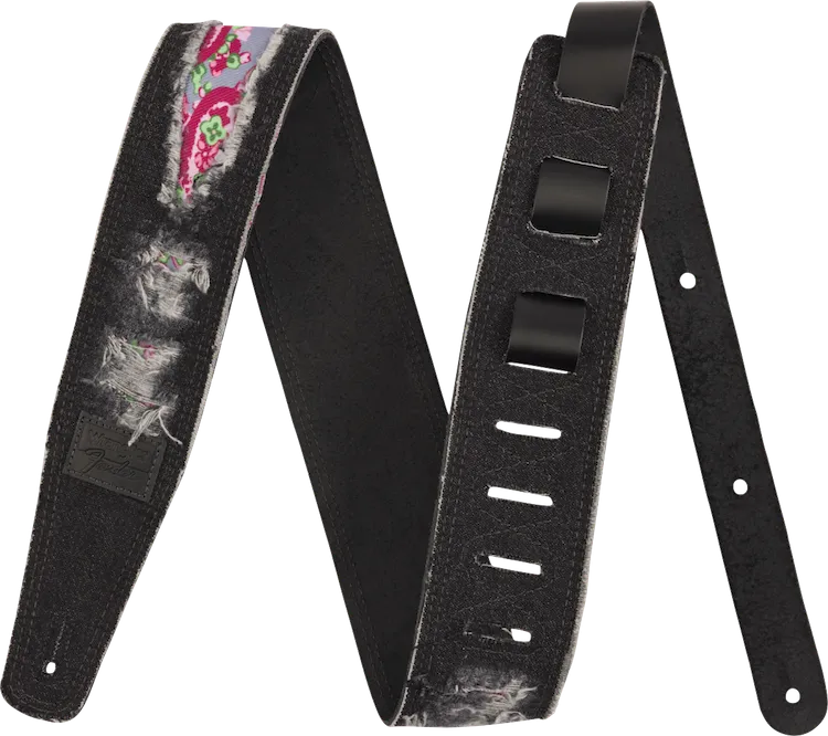 Fender x Wrangler Ripped Denim Strap, Black