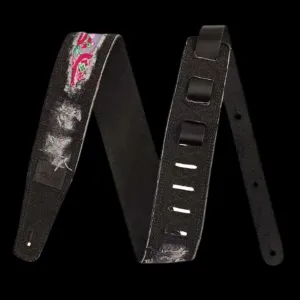 Fender X Wrangler Ripped Paisley Denim Strap - Black