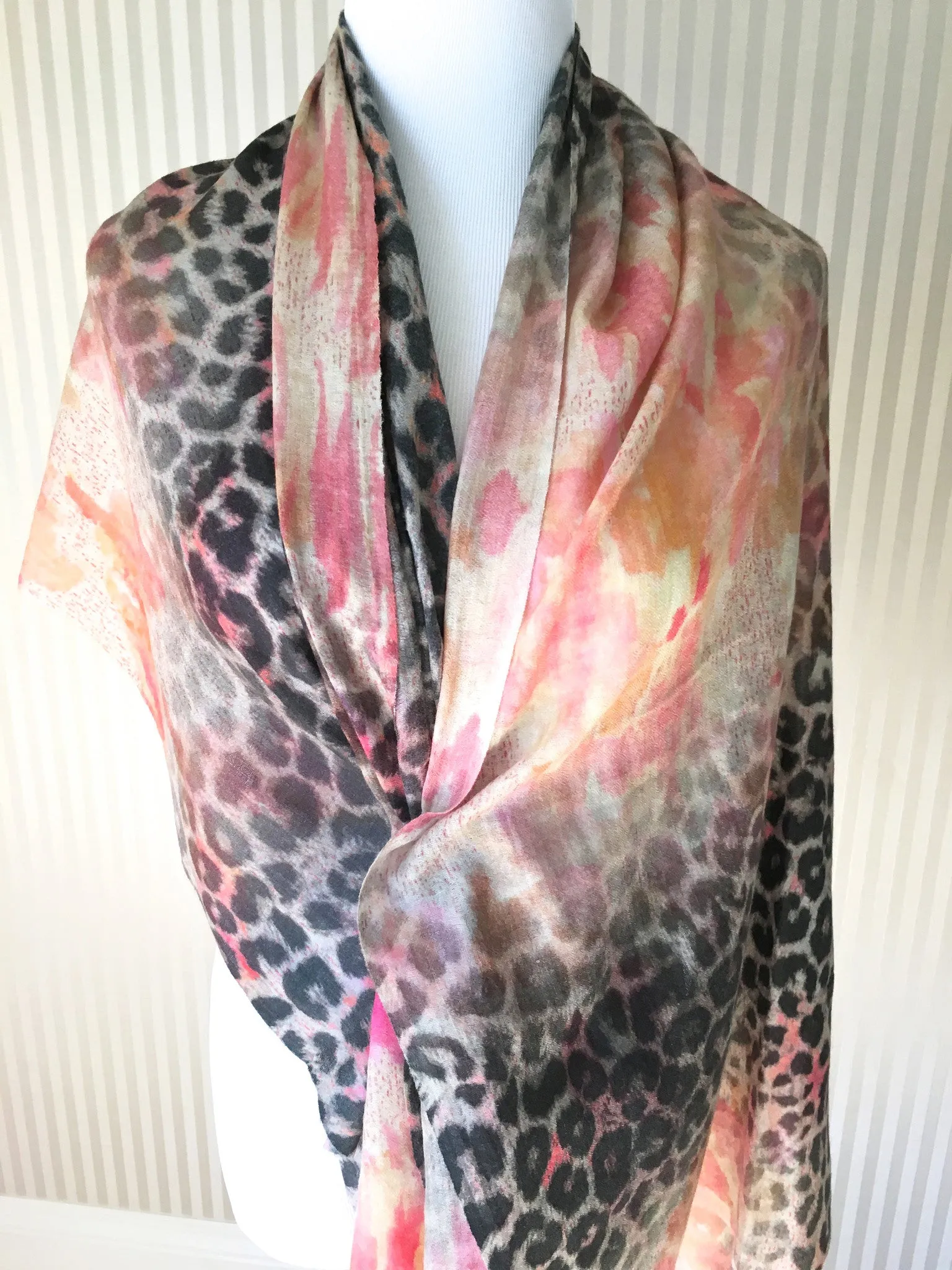 Flaming Leopard Shawl Scarf