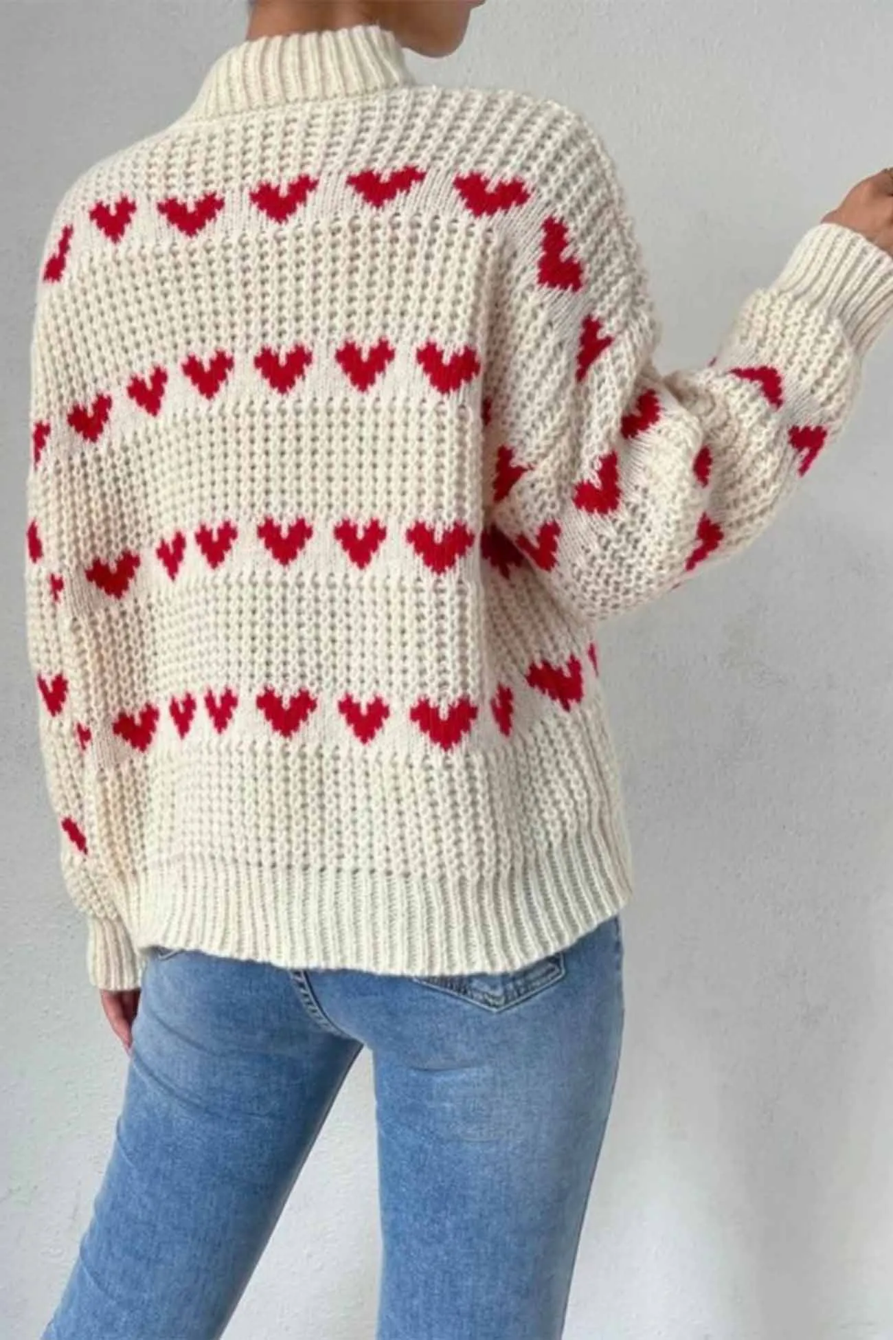 Heart Jacquard knitted Sweater