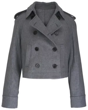 Heather Grey Conneley Crop Trench Coat