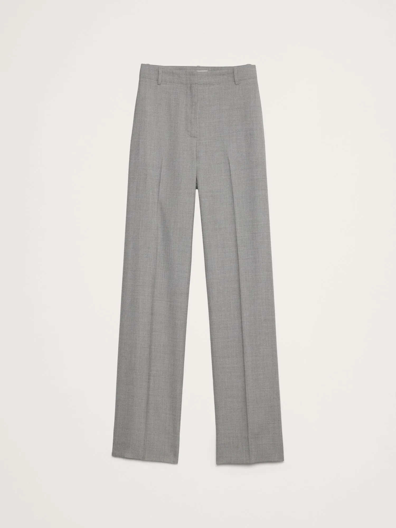 High-Rise Modern Straight Wool Flannel Pant