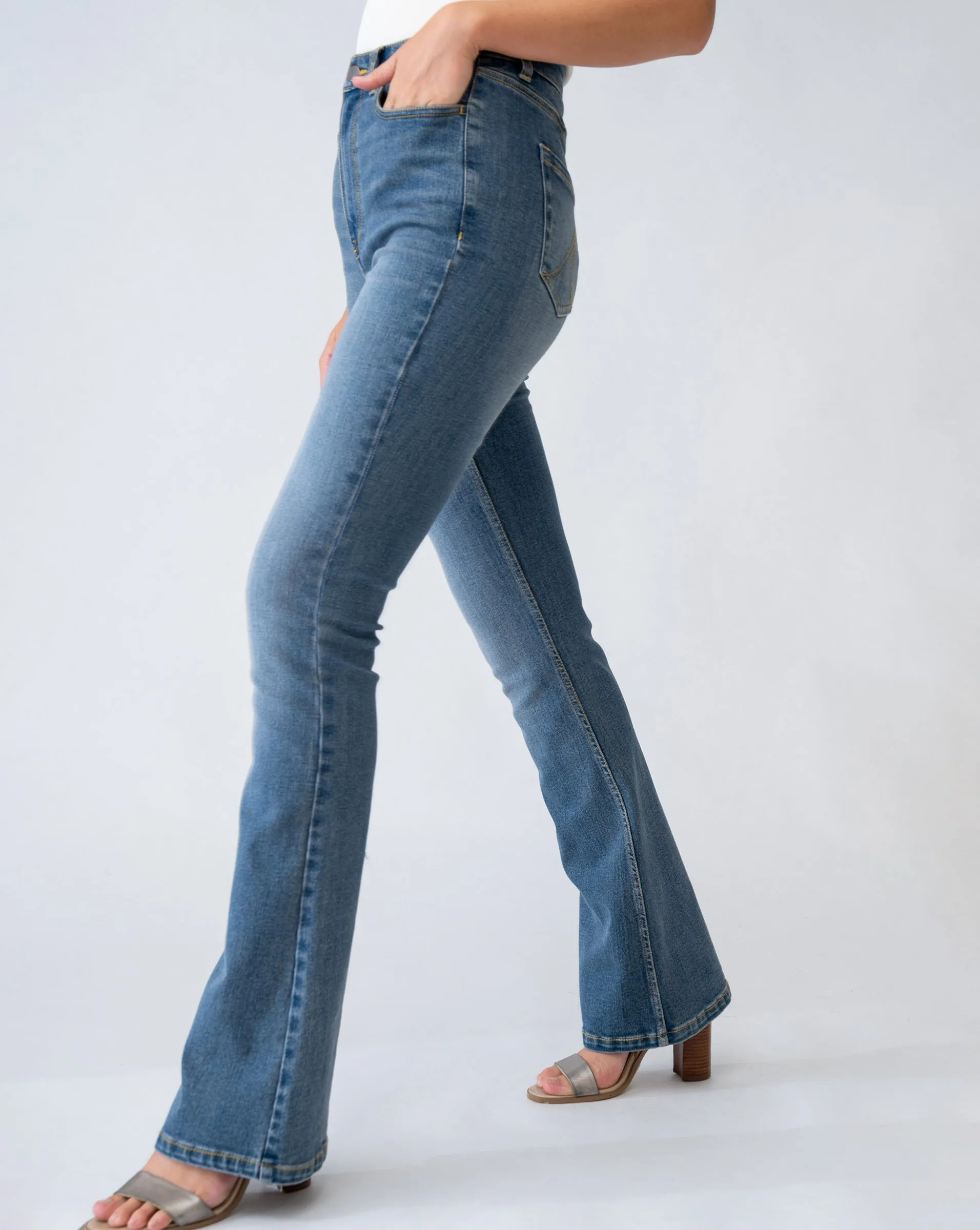 High Waist Bootcut Denim Jean