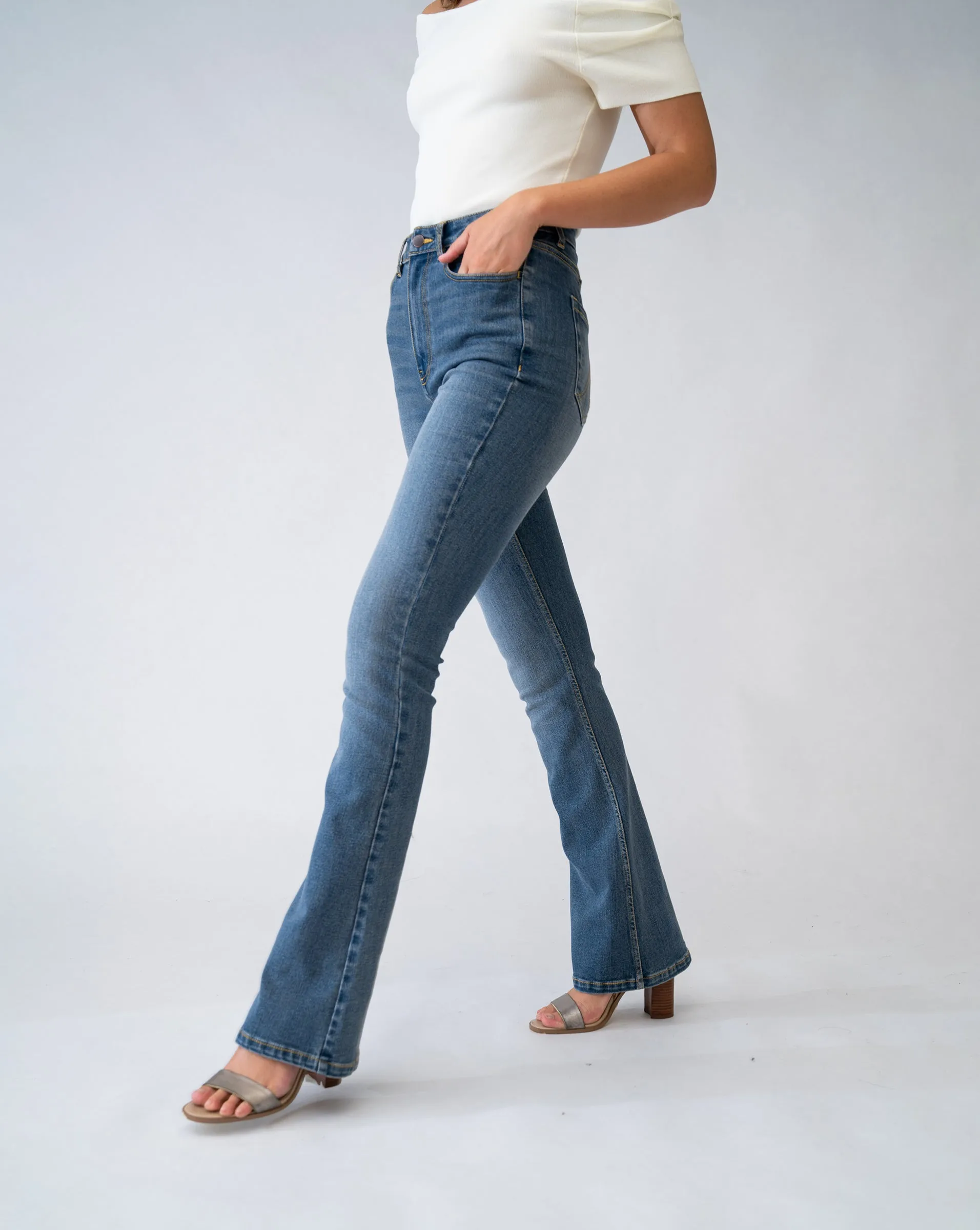 High Waist Bootcut Denim Jean