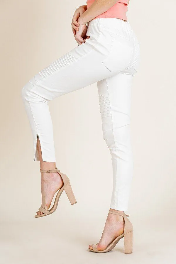 High Waist Skinny Moto Pant