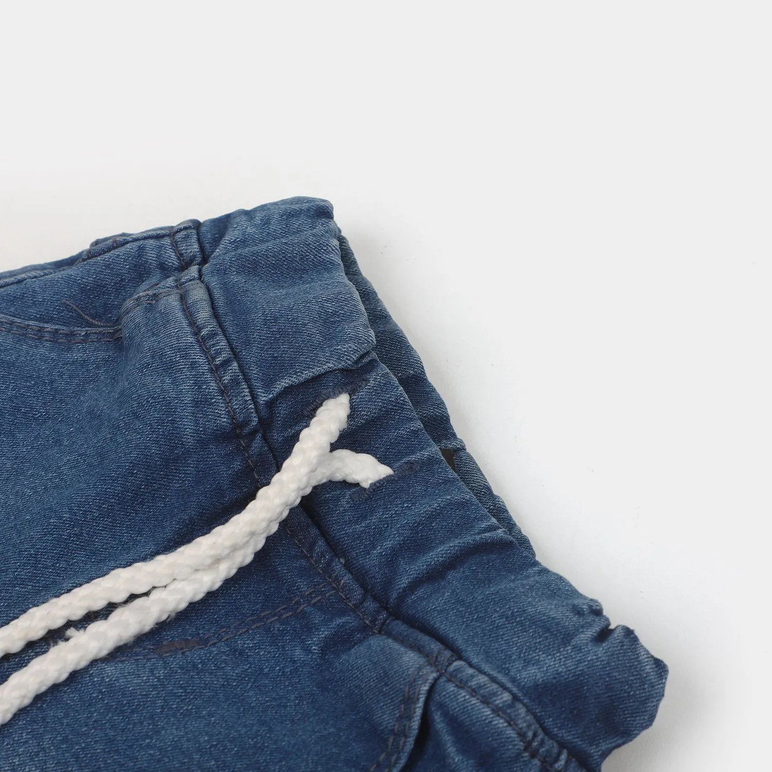 Infant Boys Denim Short Car - Mid Blue