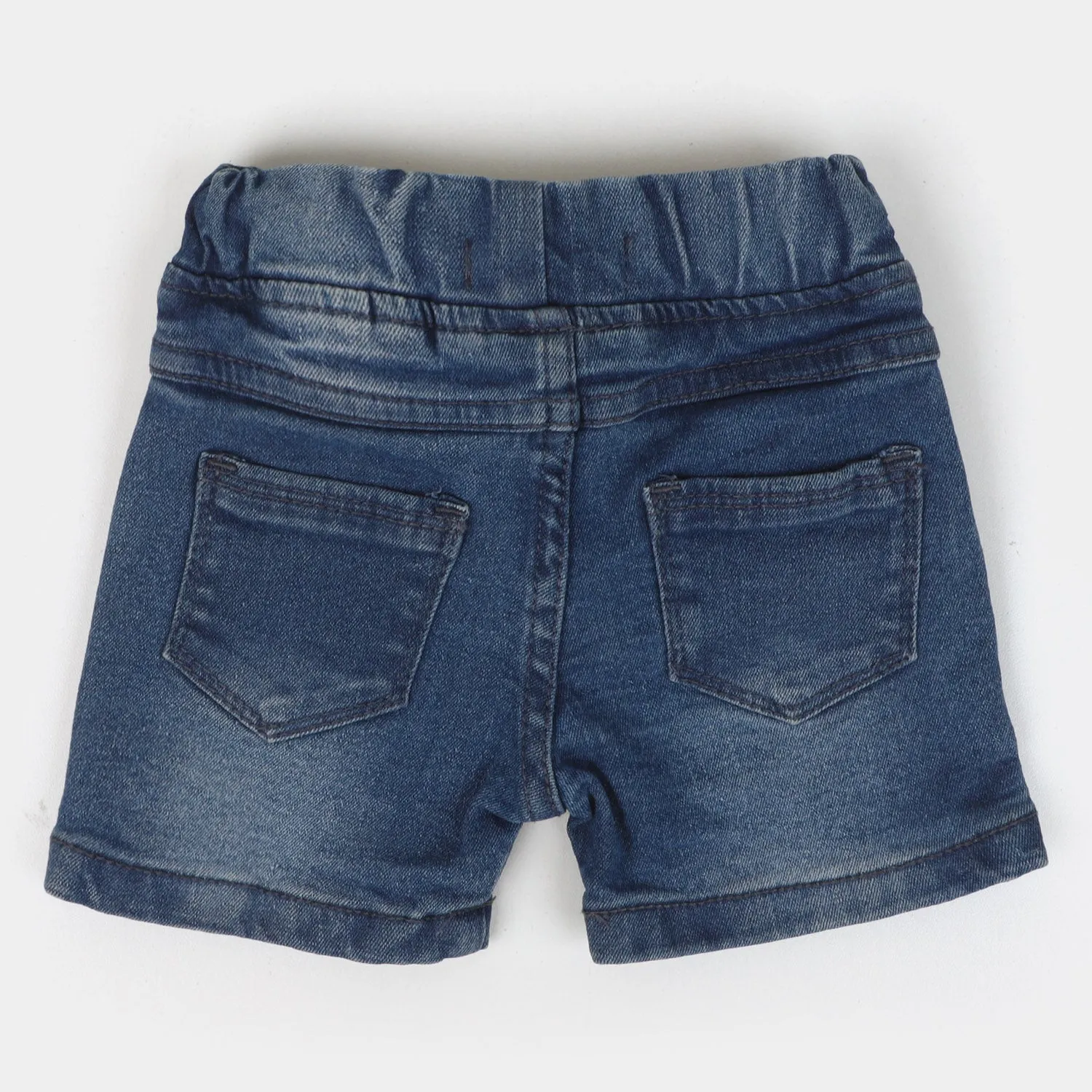 Infant Boys Denim Short Car - Mid Blue