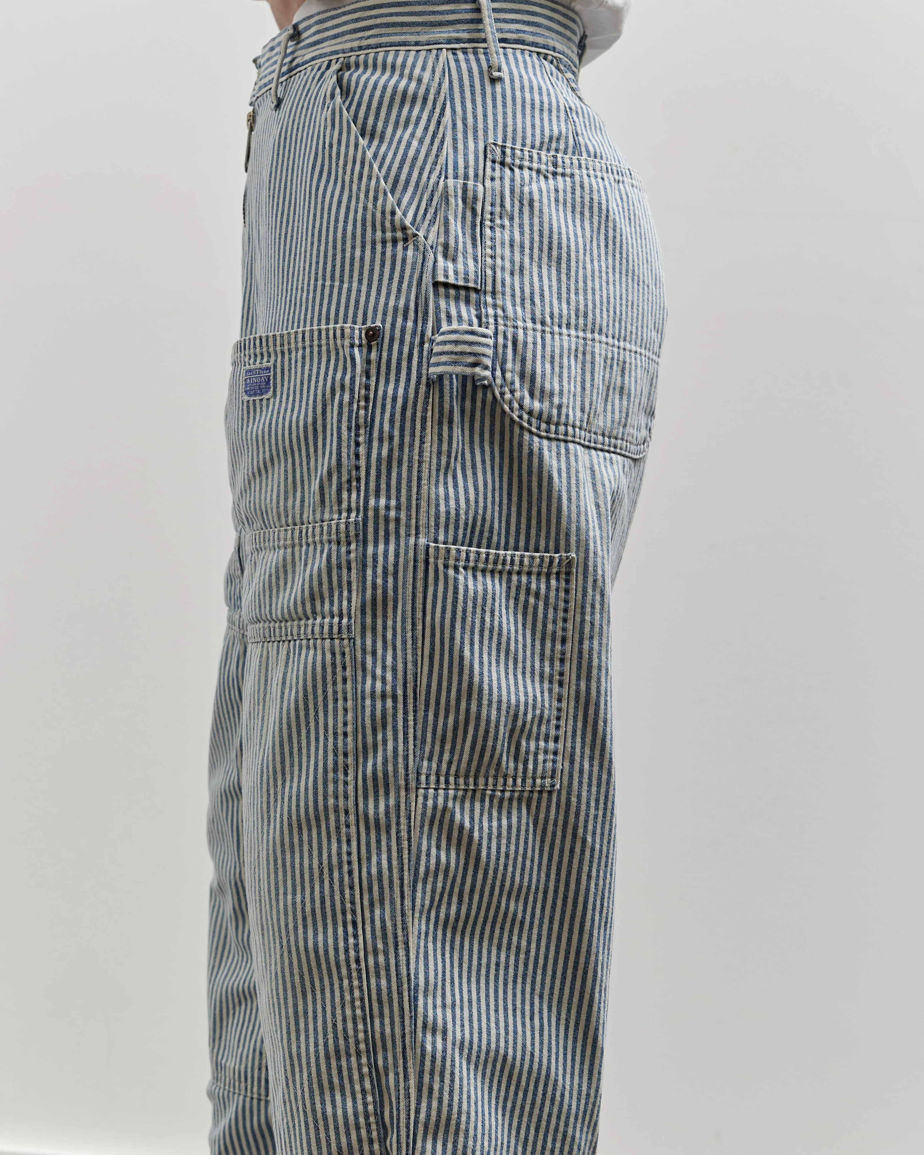 Kapital 10oz Zipper Wide Lumber Pants, Hickoree Stripe