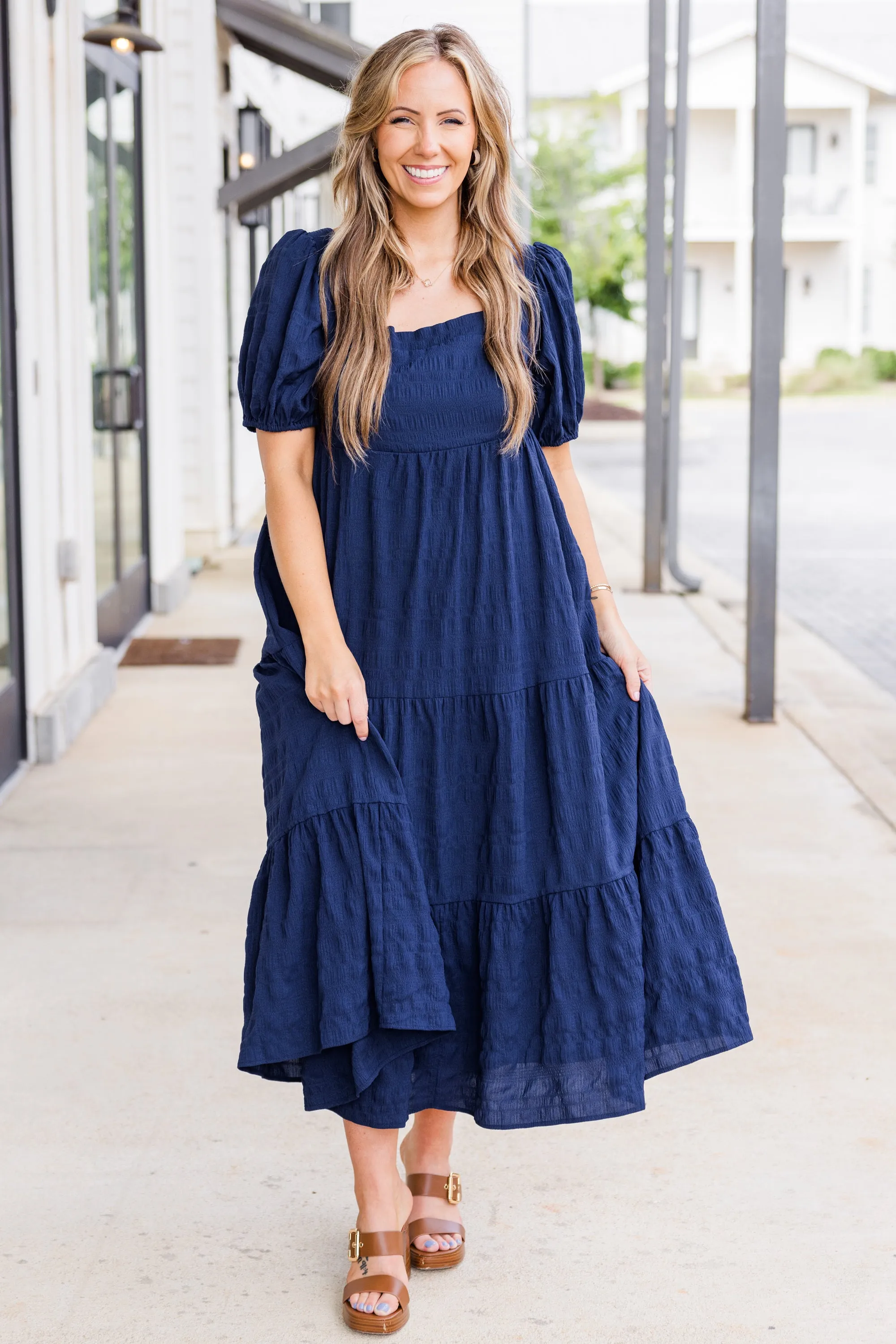 Let's Get Away Dress, Navy