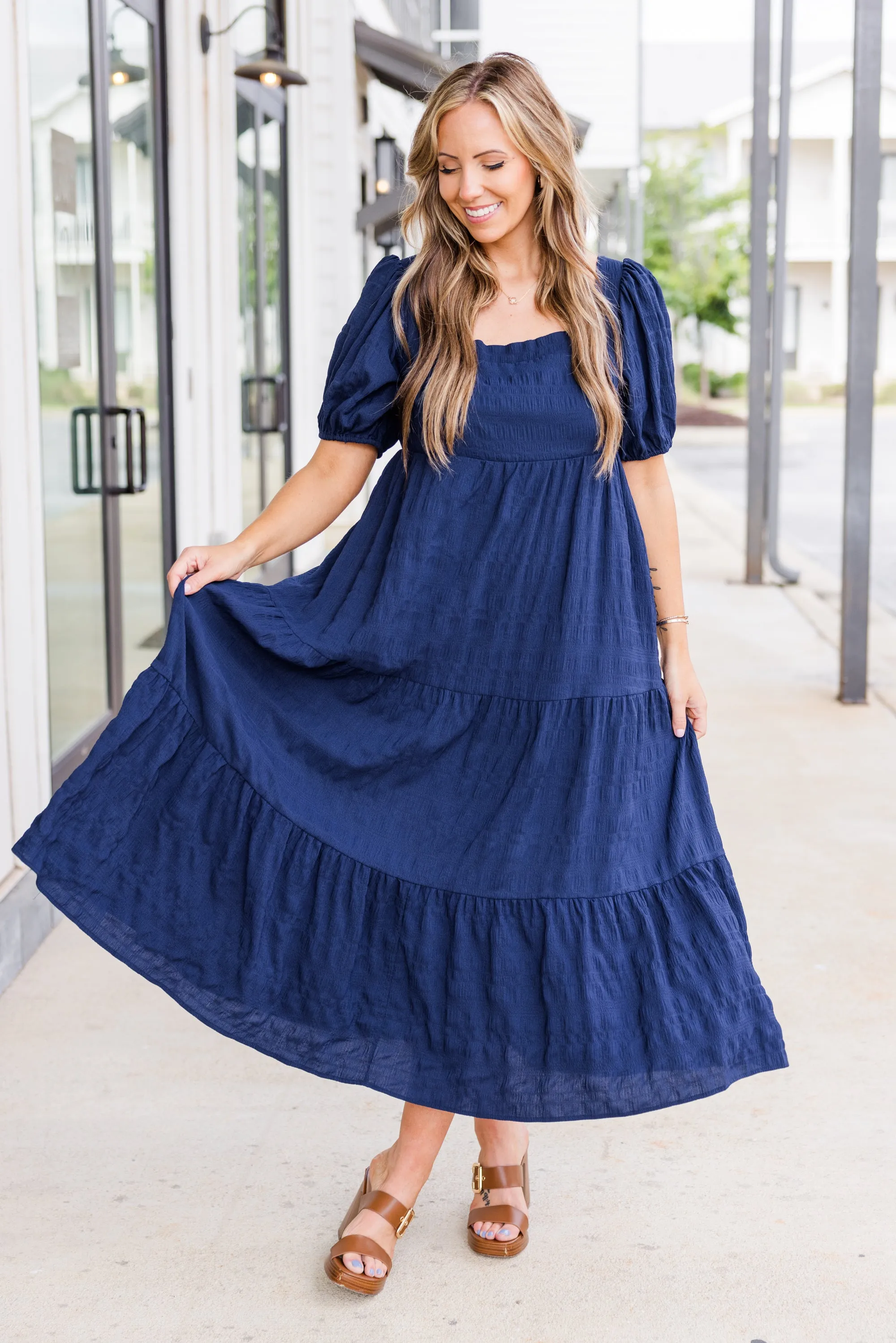 Let's Get Away Dress, Navy