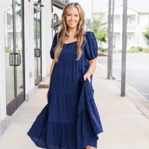 Let's Get Away Dress, Navy