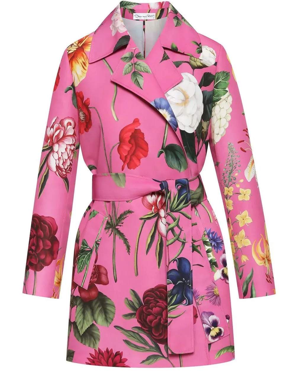 Lilac Floral Faille Trench Coat