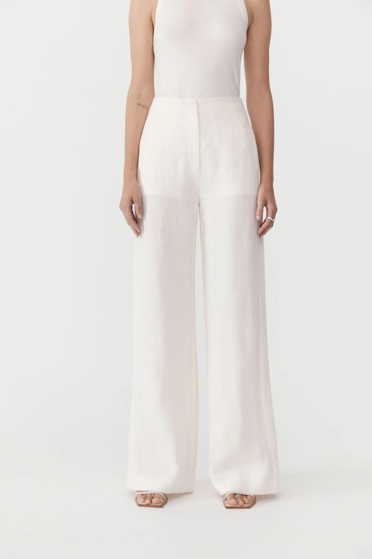 LINEN WIDE LEG PANTS