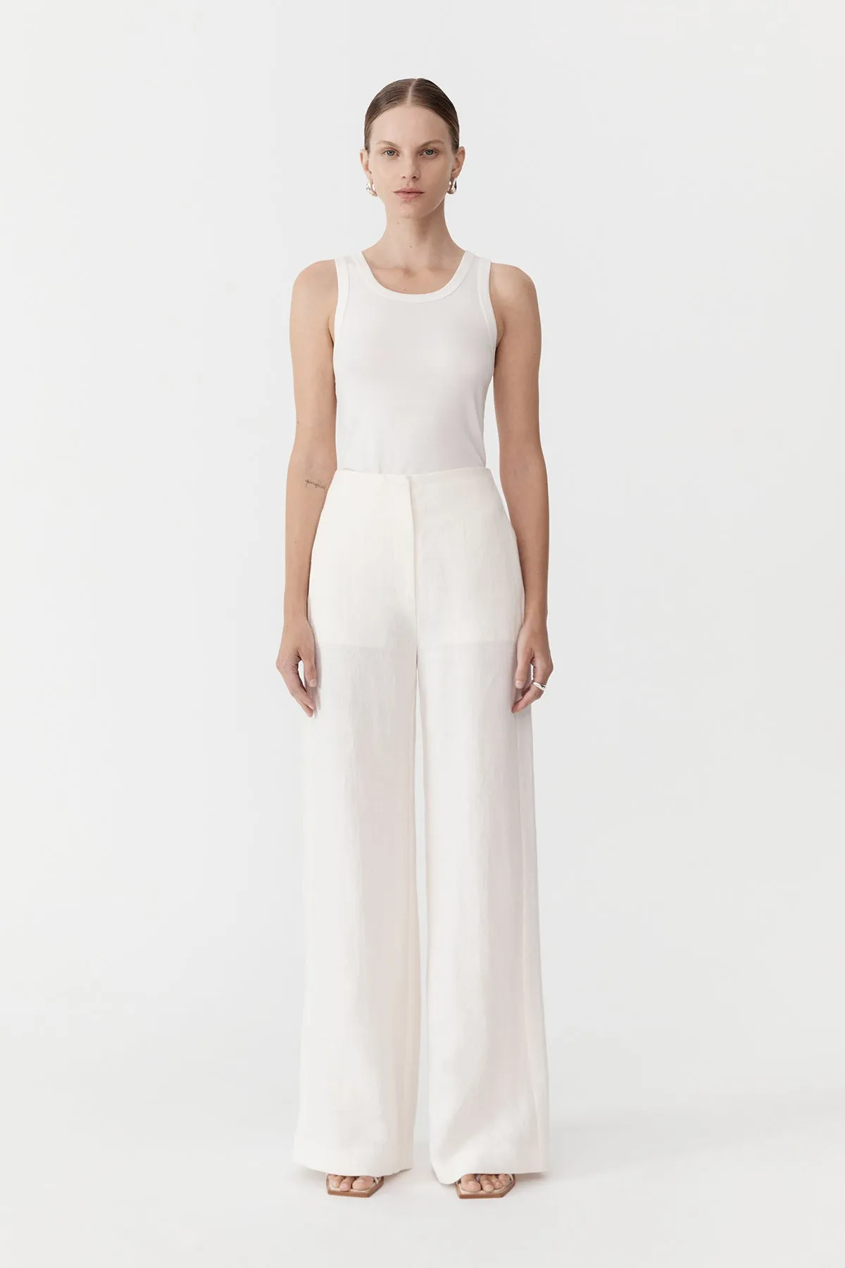 LINEN WIDE LEG PANTS