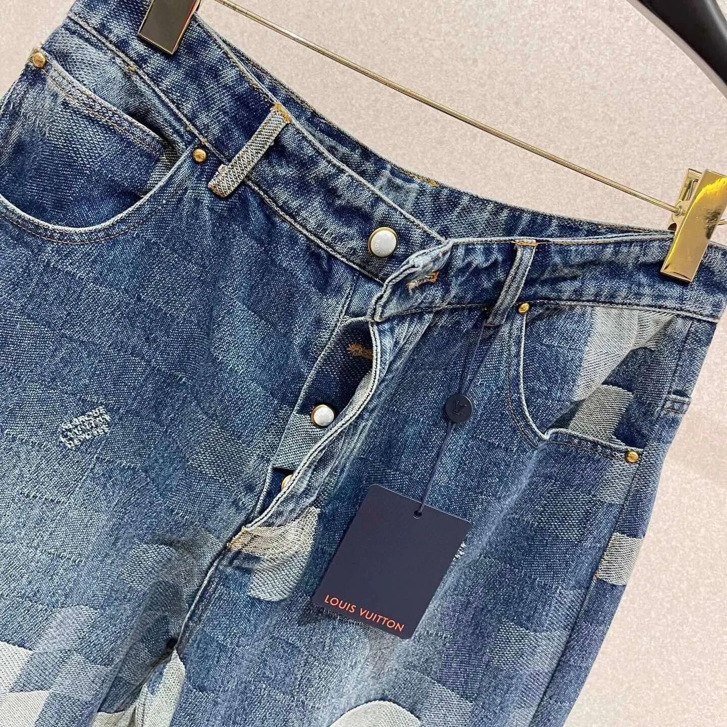 Louis V Damier Denim Skate Pants