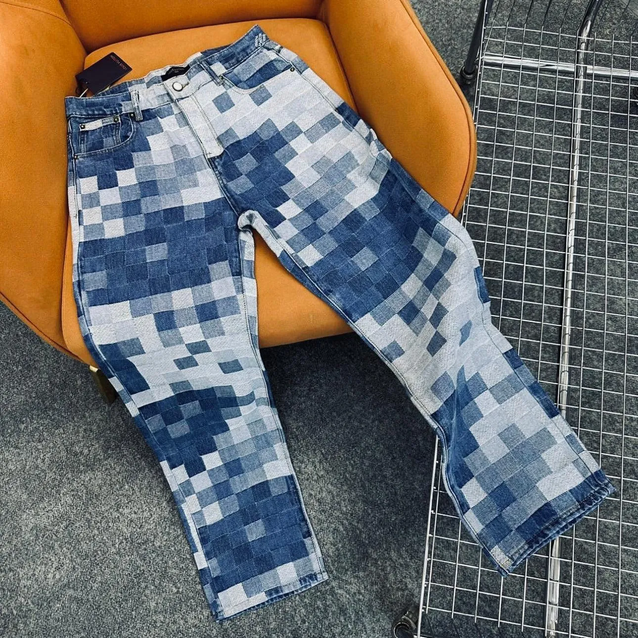 Louis V Damier Denim Skate Pants