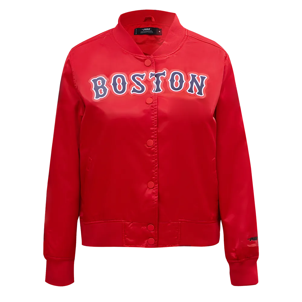 MLB BOSTON RED SOX CLASSIC WOMEN'S SATIN JACKET (RED)