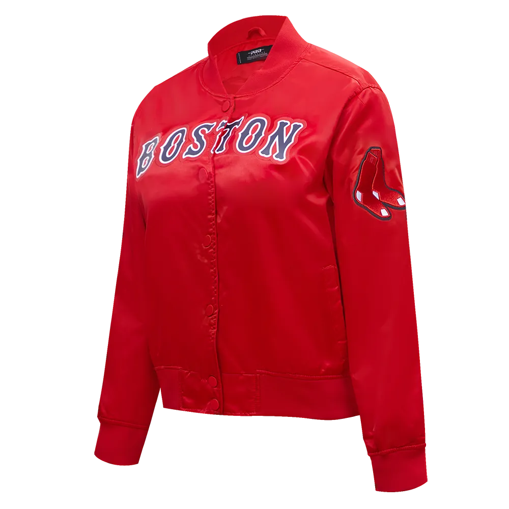 MLB BOSTON RED SOX CLASSIC WOMEN'S SATIN JACKET (RED)