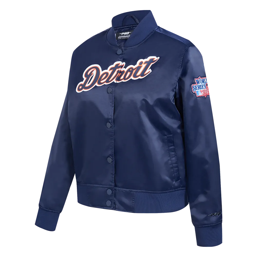 MLB DETROIT TIGERS CLASSIC WOMEN'S SATIN JACKET (MIDNIGHT NAVY)