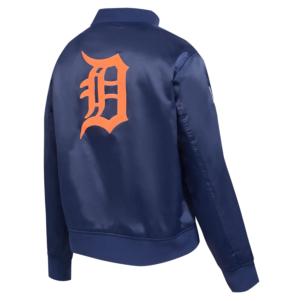 MLB DETROIT TIGERS CLASSIC WOMEN'S SATIN JACKET (MIDNIGHT NAVY)