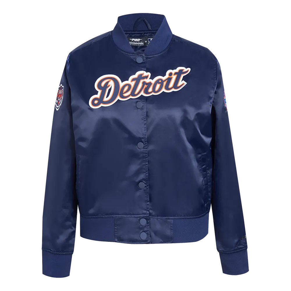 MLB DETROIT TIGERS CLASSIC WOMEN'S SATIN JACKET (MIDNIGHT NAVY)