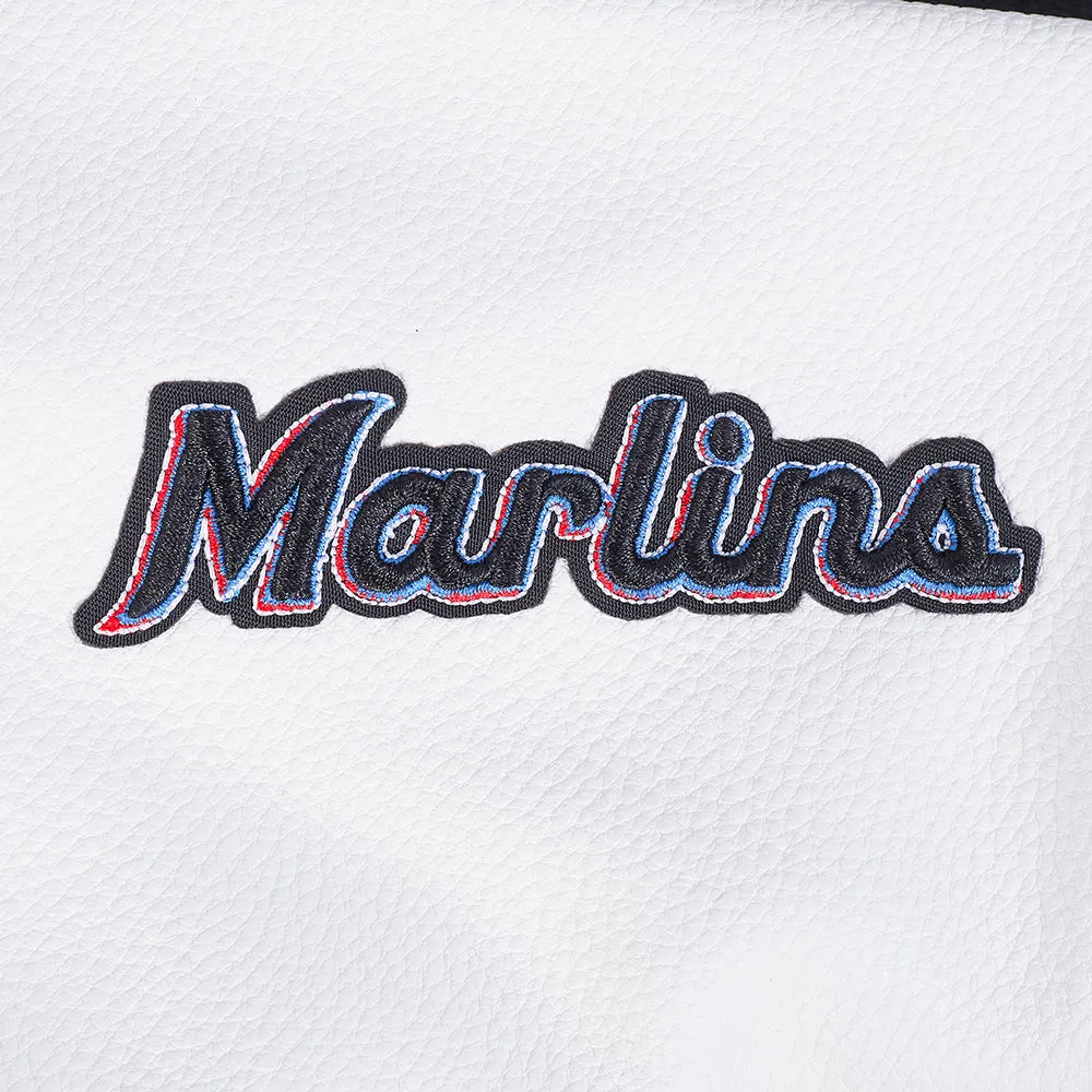 MLB MIAMI MARLINS CLASSIC WOOL WOMEN'S VARSITY JACKET (BLACK/WHITE)