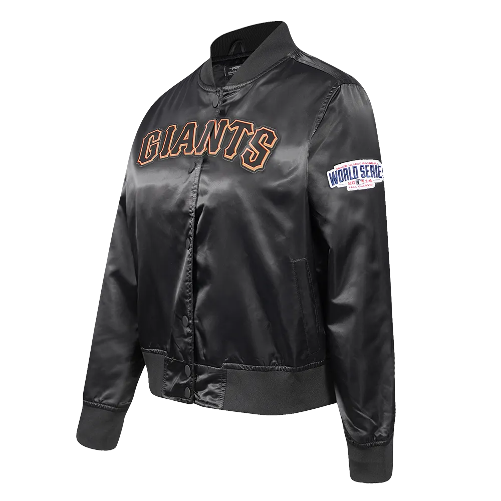 MLB SAN FRANCISCO GIANTS CLASSIC WOMEN'S SATIN JACKET (BLACK)